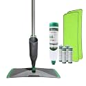 Eyliden Spray Mop with Bio-Enzyme Cleaner, Floor Mop for Hardwood, Tile & All Floors, Breaks Down Grease & Odors Naturally, 360° Swivel, 2 Washable Microfiber Pads, 4x10ml Concentrate Cleaner