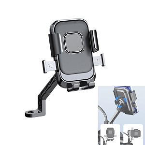 eyuvaa universal motorcycle mobile phone holder  360 rotatable shockproof amp anti-slip handlebar mount  one-hand quick release for 47-7 smartphones holder for bikes amp scooters xy-089