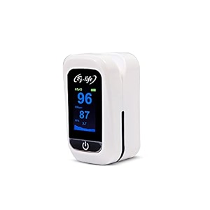 ez-life ez-26p pulse oximeter - portable spo2 monitor with pulse rate tracking perfusion index hd display sound alarm auto power off 20 hours battery life