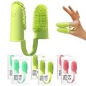 EZ LIVING Pet Finger Toothbrush for Dogs and Cats Pet finger toothbrush Dog dental care Cat tooth cleaning Pet oral hygiene Pet toothbrush glove Pet teeth cleaning tool Finger brush for pets