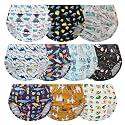 EZ Moms 10 Pack Cloth Diaper Cover for Boys Reusable Rubber Pants for Toddlers Plastic Diaper Covers for Toddlers Breathable Rubber Pants for Babies Waterproof Plastic Training Underwear Boys 2T