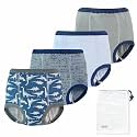 EZ Moms 4 Packs Toddler Potty Training Underwear Leakproof Soft Absorbent Kid Confident Toilet Training Pants for Boys 3T 100% Cotton Underwear Reusable Baby Boy Pee Pants with Potty Sticker Chart