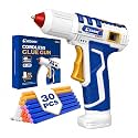EZARC Cordless Hot Glue Gun,15s Fast Heating, 30 Mini Glue Sticks, White
