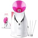 EZBASICS Facial Steamer, Nano Ionic Warm Mist for Facial Deep Cleaning Pink