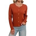 Ezbelle Women's Long Sleeve Open Front Cropped Lightweight Cardigan Sweater Button Down Shirt 2026 Fall Tops