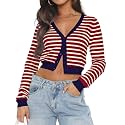 Ezbelle Women's Long Sleeve Open Front Cropped Lightweight Cardigan Sweater Button Down Shirt 2026 Fall Tops