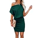 Ezbelle Women's Off The Shoulder Dress Summer Short Sleeve Casual Wedding