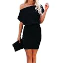 Ezbelle Women's Off The Shoulder Dress Summer Short Sleeve Casual Wedding