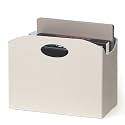 EZDeco Magazine Holder Foldable Magazine Rack Floor PU Leather File Holder Newspaper Book Storage Magazine Basket Document File Folder Organizer for Office Home (Off-White)