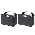 EZDeco Magazine Holder Foldable Magazine Rack Floor PU Leather File Holder Newspaper Book Storage Magazine Basket Document File Folder Organizer for Office Home (Black-2)