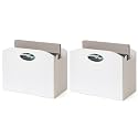 EZDeco Magazine Holder Foldable Magazine Rack Floor PU Leather File Holder Newspaper Book Storage Magazine Basket Document File Folder Organizer for Office Home (White-2)