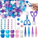 EZdhuawuse Winter Sensory Bin Fillers - 317 Pcs Snowflake Fine Motor Toys