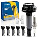 Ezexpreze UF553 Ignition Coil Pack and 6509 Spark Plugs Fits for 3.7 3.5 V6 Ford Edge Flex Taurus Lincoln MKS MKT MKZ MKX Mercury Sable 2008 2009 2010 2011 2012 2013 2014 2015 2016