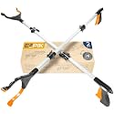 EZPIK® Grip Aid Tool Grabber Reacher + Magnets - Grabbers for Seniors, Trash Picker Upper Grabber - Trash Grabber Tool- Reacher Grabber Pickup Tool (Silver, 36″ (Pack of 2))