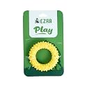 EZRA Play Spiky Small Ring Dog Chew Toy - Yellow | Durable Non-Toxic Rubber, Textured for Dental Health | Interactive Fetch & Chew Toy for All Breeds