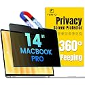 F FORITO Magnetic Privacy Screen Protector Compatible with MacBook Pro 14 inch (2025-2021, M5 M4 M3 M2 M1 Pro Max), Removable 360° Anti Peeping Anti Blue Light Anti Glare Laptop Privacy Screen Shield