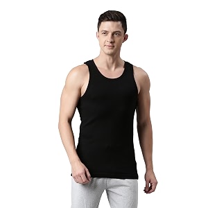f a s o men39s cotton gym vest  multicolor sleeveless vest with round neck amp extended length  comfortable tuck-in undershirt for men