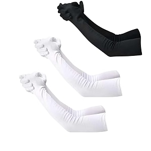 f y v cotton full finger hand arm sleeves for unisex  uv sunburn and dust protection arm covers for outdoor riding driving biking and daily use