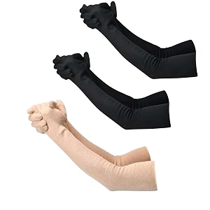 f y v cotton full finger hand arm sleeves for unisex  uv sunburn and dust protection arm covers for outdoor riding driving biking and daily use