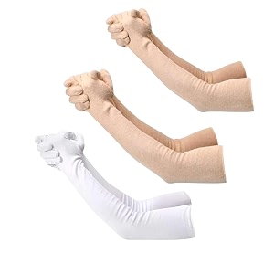 f y v cotton full finger hand arm sleeves for unisex  uv sunburn and dust protection arm covers for outdoor riding driving biking and daily use