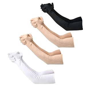 f y v cotton full finger hand arm sleeves for unisex  uv sunburn and dust protection arm covers for outdoor riding driving biking and daily use