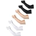 F Y V Cotton Full Fingers Hand Arm Sleeves Sun Burn Protection Arm Sleeves for Unisex - UV Tan Dust Protection Arm Cover Ideal for Outdoor Activity
