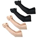 F Y V Cotton Full Finger Hand Arm Sleeves for Unisex – UV Sunburn and Dust Protection Arm Covers for Outdoor Riding Driving Biking and Daily Use