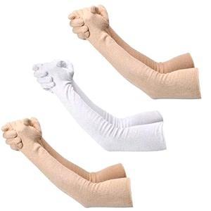 f y v cotton full finger hand arm sleeves for unisex  uv sunburn and dust protection arm covers for outdoor riding driving biking and daily use