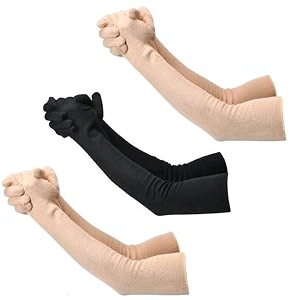f y v cotton full finger hand arm sleeves for unisex  uv sunburn and dust protection arm covers for outdoor riding driving biking and daily use