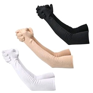 f y v cotton full finger hand arm sleeves for unisex  uv sunburn and dust protection arm covers for outdoor riding driving biking and daily use