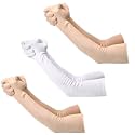 F Y V Cotton Full Finger Hand Arm Sleeves for Unisex – UV Sunburn and Dust Protection Arm Covers for Outdoor Riding Driving Biking and Daily Use