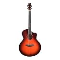 F240C Beginner Acoustic Guitar, Auditorium Cutaway Body, Mahogany Top &amp; Back, Rosewood Fingerboard, Travel Guitar, High Gloss Finish (Tobacco gloss)