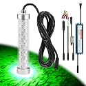 F3 Dimmable Green Underwater Fishing Light LED 110V & 12V w/ 33FT Cords