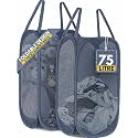 F8WARES 2PK 75 Litres Mesh Foldable Laundry Basket for Clothes Grey