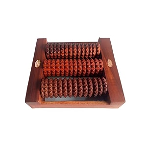 wooden 3 roller foot massager for back leg foot calf  deep tissue massager relief for muscles size 6 inch