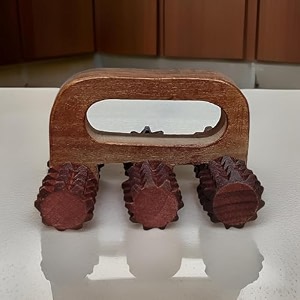 wooden 6 roller body massager for back neck foot calf leg arm  deep tissue massager relief for muscles size 5 x 4 inch