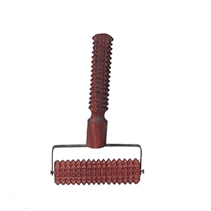 wooden acupressure back massager sholder massagerhand roller in pure sheesham wood size - 7 x 4 inch pack of 1