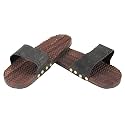 Wooden Foot Slipper Massager Acupressure Foot Pain Relief Slippers for Health &amp; Relaxation Natural (Brown)