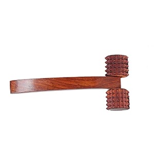 wooden whole body massager foot amp back acupressure roller pain relief massager with long handle brown