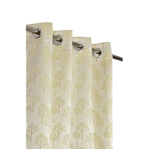 premium room darkening jacquard fabric tree curtains for window 5 feet set of 2 green