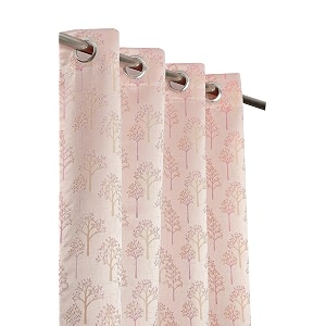 premium room darkening jacquard fabric tree curtains for window 6 feet set of 1 pink