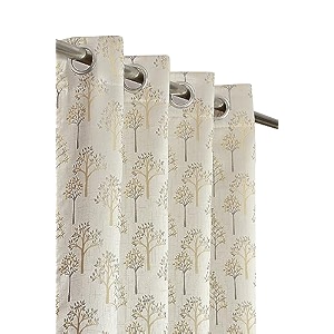 premium room darkening jacquard fabric tree curtains for long door 9 feet set of 1 grey
