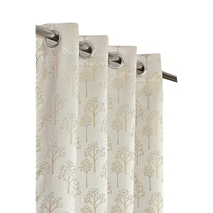 premium room darkening jacquard fabric tree curtains for door 7 feet set of 1 grey