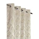 Premium Room Darkening Jacquard Fabric Tree Curtains for Window 6 Feet, Set of 1, Brown