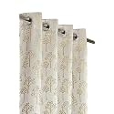 Premium Room Darkening Jacquard Fabric Tree Curtains for Long Door 9 Feet, Set of 2, Grey