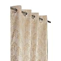 Premium Room Darkening Jacquard Fabric Tree Curtains for Door 7 Feet, Set of 2, Beige