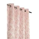 Premium Room Darkening Jacquard Fabric Tree Curtains for Long Door 9 Feet, Set of 1, Pink