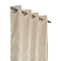 Premium Room Darkening Jacquard Fabric Tree Curtains for Long Door 8 Feet, Set of 2, Beige