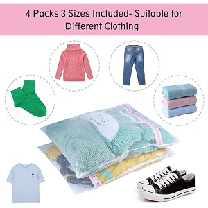 fab ellite bra amp lingerie wash bags  set of 4 mesh laundry bags with zipper for washing machine travel amp storage  delicates organizer for underwear socks baby clothes