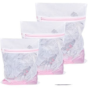 fab ellite delicates mesh laundry bags  reusable washing machine wash bags for bras underwear hosiery blouses jeans amp baby clothes  durable travel laundry bags with zipper closure pack of 3